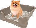 Lutema Indoor/Outdoor Training Dog Potty Tray for Small and Medium Puppies Litter Boxes in (Beige)
