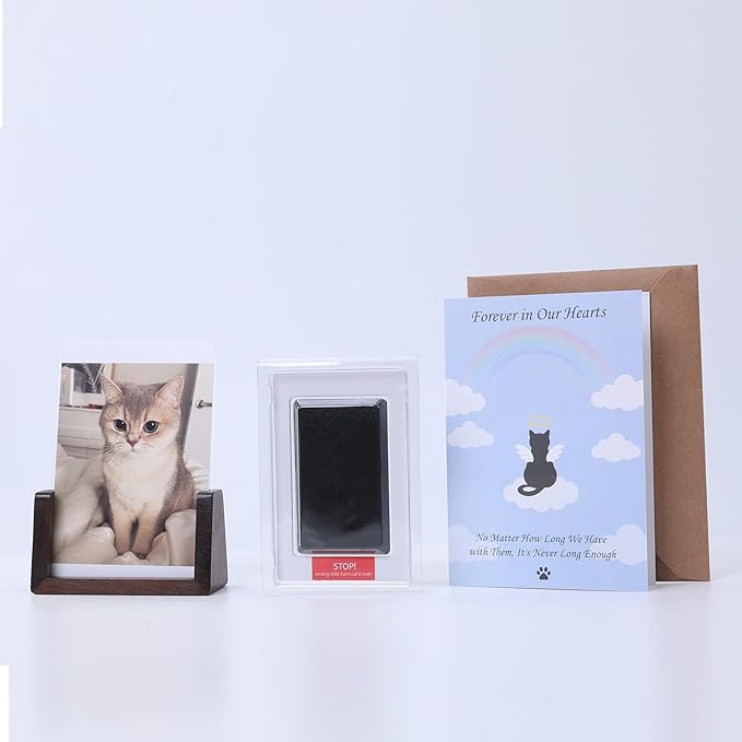 Pet Cat Urns for Ashes, Sleeping Resin Cremation Animal Urn and Sealed Bag, Decorative Memorial, Fur Keepsake, Ashes Necklace, Keychain, Inkless Paw Print Kit, Picture Frames, Sympathy Cards