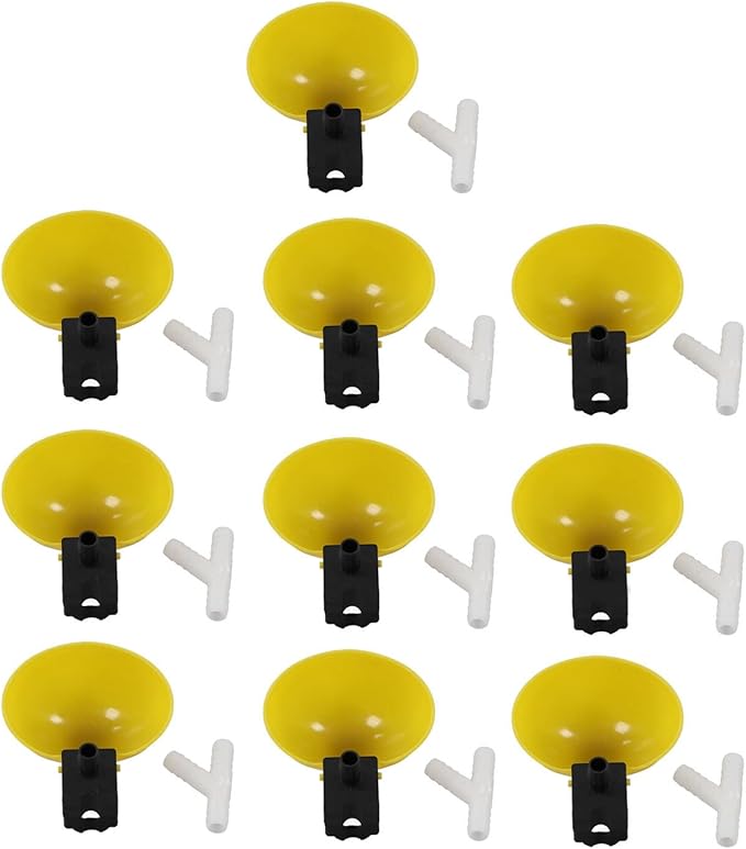 Zerodis 10Pcs Automatic Bird Water Feeder, Platic Pet Water Dispenser Cage Parakeet Watering Feeder Bird Supplies Suitable for Chicken Quail Poultry Drinking Feeding