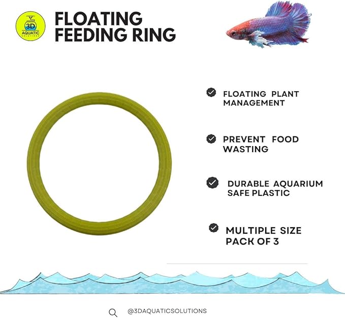Aquarium Floating Duckweed Organizer. Set of 3 Floating Rings - 3in, 4in and 5 in. Floating Fish Feeding Ring. Aquarium Fish Tank Decor. Aquarium Starter Kit.