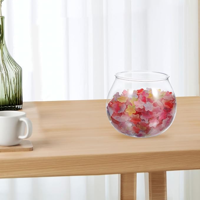 2pcs Clear Plastic Fish Bowl Tanks Round Fish Tanks for Goldfish Decorative Vases for Centerpieces Compact Desktop Aquarium for Hydroponics and Floral Arrangements