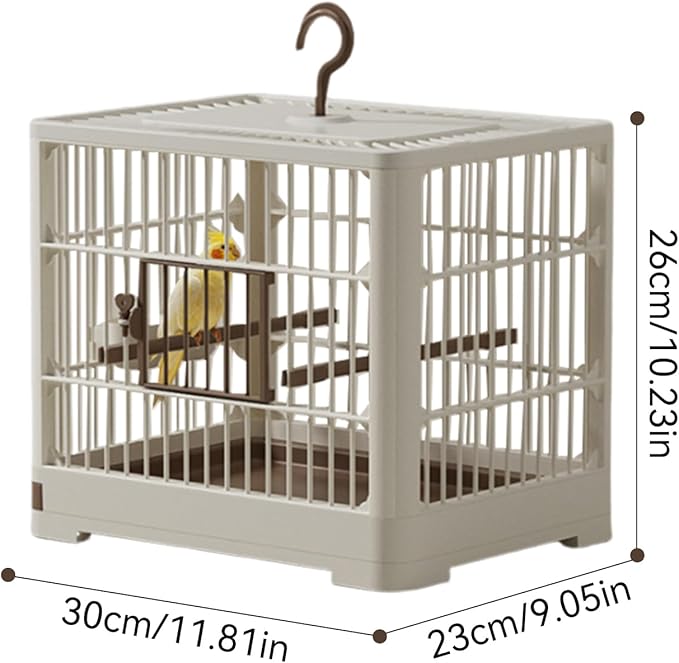 Small Bird Travel Cage - Long Lasting Bird Container, Soft-Sided Carrier | 11.81x9.06x10.24 Inches Lightweight Perch Included, Easy Handle Grip for Parakeets, Finches, Birds, Vet Visits, Air Travel