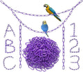 200-Piece Purple Plastic Chain Links & Toys - Interlocking C-Clip Bird Cage Accessories for Parakeets, Sugar Gliders, Small Pets (Climbing/Swinging Toys)