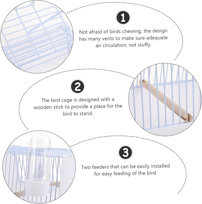 BESPORTBLE 1Set Portable Bird Carrier Pet Bird Cage for Travel for Outing with Parrots and Birds Lightweight Design Compact Outdoor Bird Cage