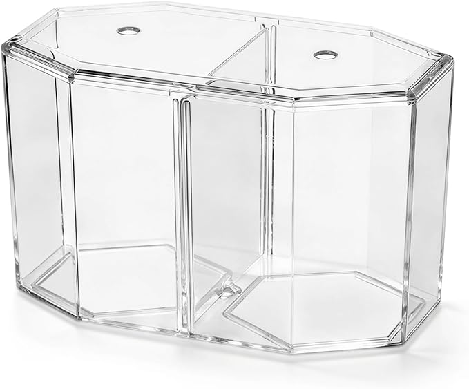 Totority Box Octagonal Fish Tank Betta Fish Bowl Small Containers Shrimp Tank Baby Cart Covers Turtle Tank Betta Fish Tank Fish Breeding Tank Betta Tank Acrylic Self-Cleaning