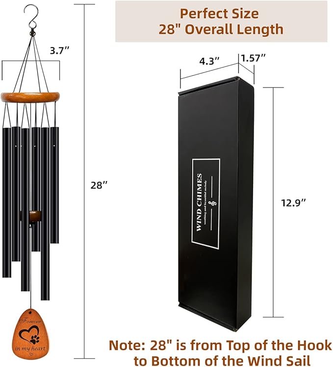 Pet Memorial Gifts Wind Chimes - Dog Cat Memorial Gift,Pet Lost Gifts,Bereavement Remembrance Gift for Loss of Dog Cat Wind Chimes,28 inches