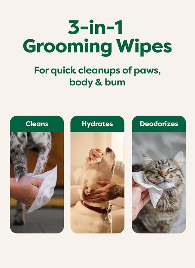 Earth Rated Pet Wipes for Dogs and Cats, Hypoallergenic, Cleaning and Hydrating, for Grooming Paws, Body and Butt, Unscented, 400 Count