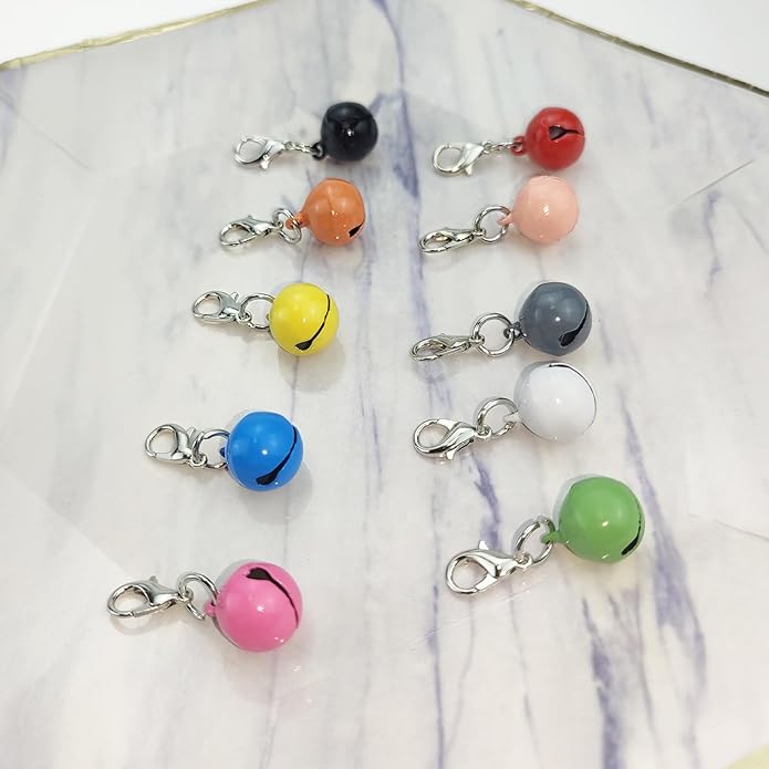 50 PACK Pet Bells for Cat Dog, Round Bell with Loud Crisp Sound Multicolor Cat Dog Collar Charm Pet Pendant Accessories Jingle Bell for Christmas Decoration