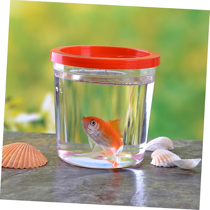 Transparent Jellyfish Cup for Betta Fish Small Aquarium Flower Arrangement Durable Clear Acrylic 3.03X2.87X2.48 Inches