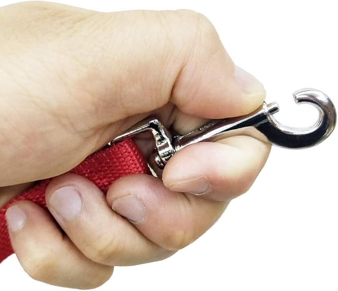 Nylon Training Dog Leash for Small Medium Large Dogs, 15ft 20ft 30ft 50ft Long Leash Dog/Puppy Lead for Obedience Recall Training, Camping (1" x 50ft, Black)