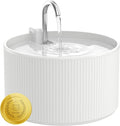 74oz/2.2L Ceramic Cat Water Fountain, Automatic Pet Drinking Fountain for Indoor Cats & Small Dogs, BPA-Free Water Dispenser with Ultra-Quiet Pump, Easy Maintenance