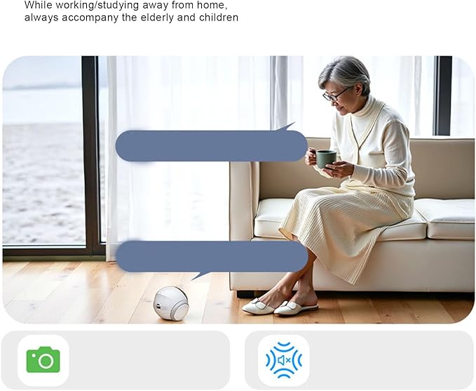 VBESTLIFE Pet Camera Robot, Movable Indoor Camera with Auto Charging & 1080P Video with 2 Way Audio and Motion Tracking for Cats, Dogs, Baby and Elderly