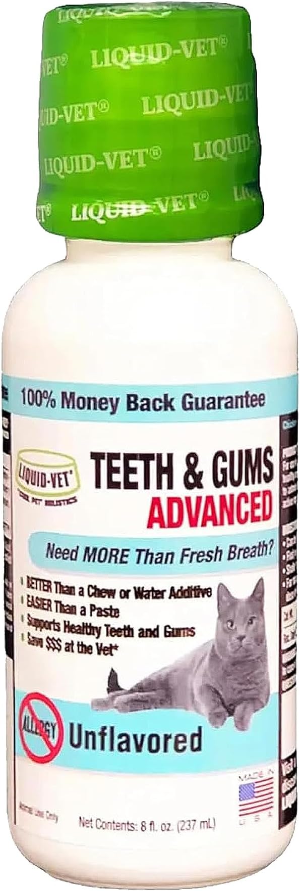 LIQUID-VET Ultimate Cat Teeth Cleaning for Comprehensive Dental Care SPECIFICALLY Formulated for Cats: Freshen Bad Breath Solutions for Superior Cat Oral Hygiene and Pet Dental Health