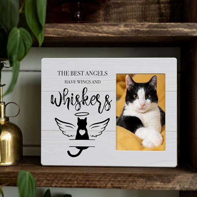 IAXIC Pet Memorial Gifts for Cats, Cat Loss Of Cat, Sympathy Gift Picture Frame, Gifts, Remembrance Photo Frame Desk Shelf Table Home Decor