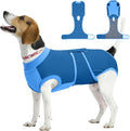 Kuoser Dog Recovery Suit, Female/Male Post-Surgery Anti-Licking Pet Surgical Suit, Blue, Medium, Cotton and Spandex Blend, All Breed Sizes, Adult, All Seasons