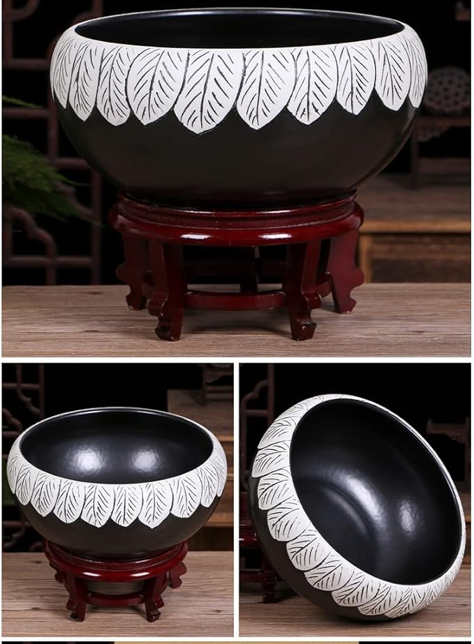 Fish Bowls Hydroponic Plant Container Aquarium Fish Tankchinese Style Ceramic Goldfish Bowl Home Living Room Office Desktop Fish Culture Bowl Aquarium Starter Kits Aquarium Entry Fish Tank ( Color : A