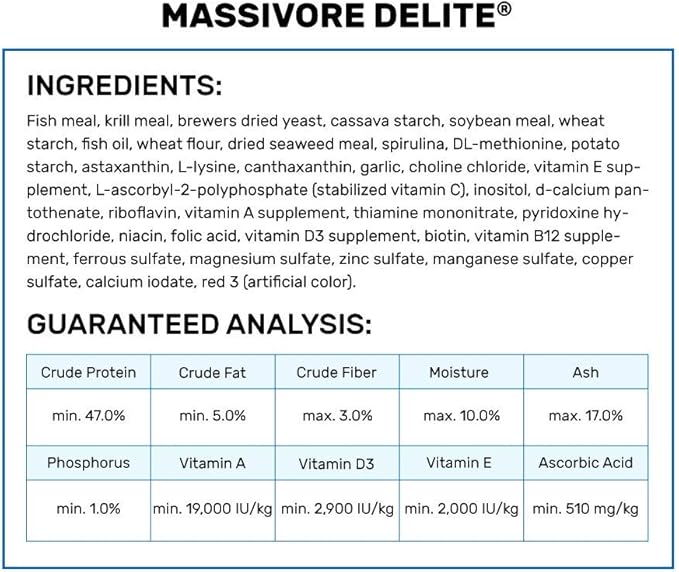 Hikari Tropical Massivore Delite Fish Food, 13.4 oz (380g)