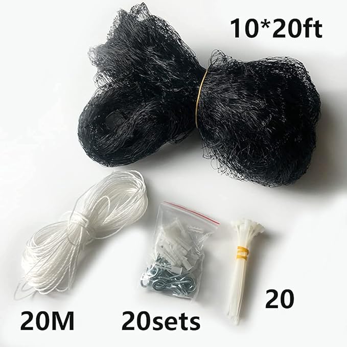 Cat Balcony Rail Net Cat Anti-Fall Netting Pet Balcony Mesh Fence Net Dog Fence Nets Black Nylon Pets Anti-Fall Mesh Fence, 10 x 20ft