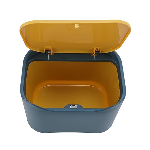 ZASCHMOY LUCKDANO Small Cat Litter Bin Press Seal Lid Airtight Odor Control Pet Waste Container 7.09x4.92x5.12in Compact Size for Home with Thickened PP Material