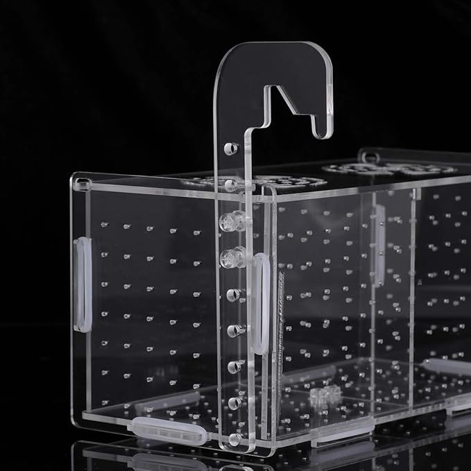Aquarium Fish Breeding Box - Transparent Acrylic Fish Tank Hatchery Hanging Incubator for Shrimp Clownfish (Hook 201011cm)