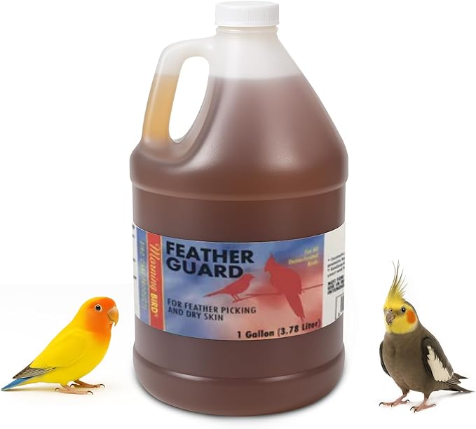 Morning Bird Feather Guard Spray for Birds 1 Gallon – Soothes Irritated & Itchy Skin – Helps Reduce Feather Picking – Promotes Healing & Feather Growth – No-Rinse Daily Care Formula