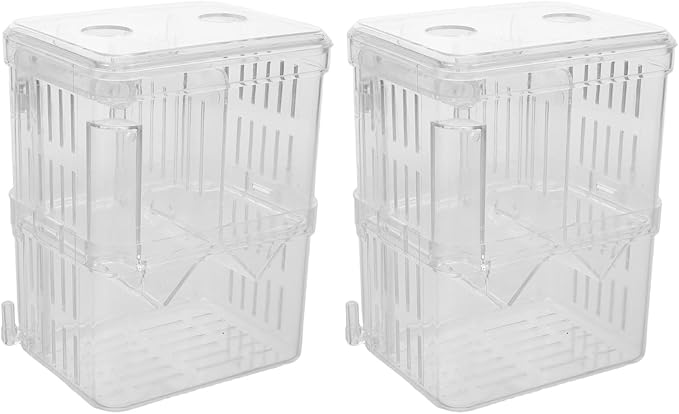 Yardwe 2pcs Fish Breeding Box: Aquarium Fish Breeding Isolation Box Floating Hatchery Incubator - Small Separator for Guppy Shrimp Betta