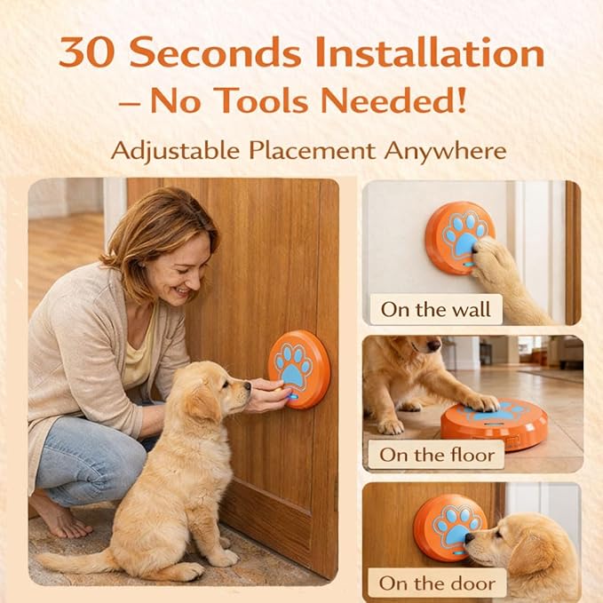 ChunHee Bells for Dog Training to Go Outside - Dog Door Bell with 36 Custom Sounds | Bell for Dogs to Ring to Go Potty | 5 Adjustable Volume(0-115dB) | Teach Puppies to Signal to Go Outside