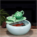 Fish Tank Aquarium Fish Tankchinese Style Ceramic Flow Water Fountain Office Living Room Table Top Fish Culture Bowl Aquarium Starter Kits Glass Fish Tank(B,42cm)