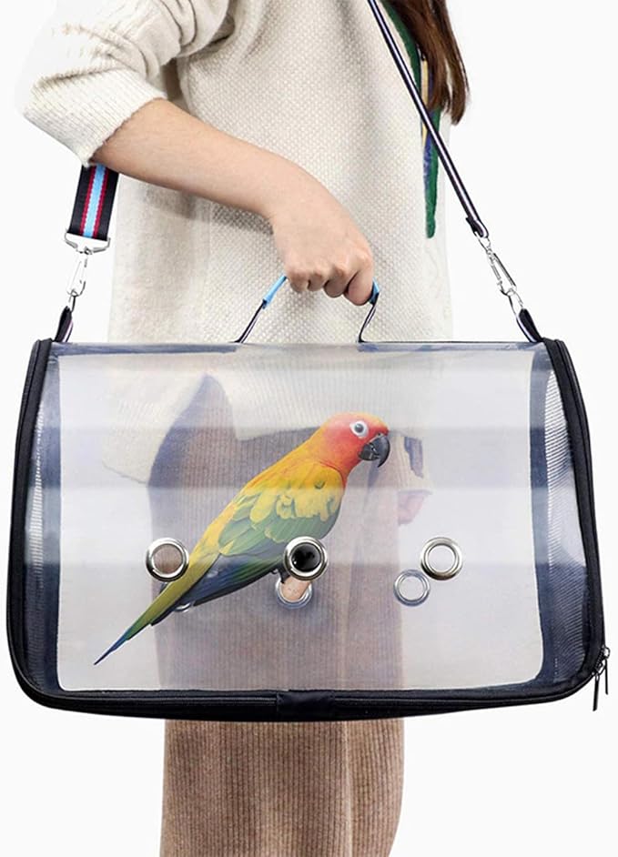 Bird Carrier Portable,Lightweight Breathable Parrot Outgoing Bags,Small Pet Carrier Bag with Shoulder Strap,Bird Rat Guinea Pig Squirrel Carrier_L
