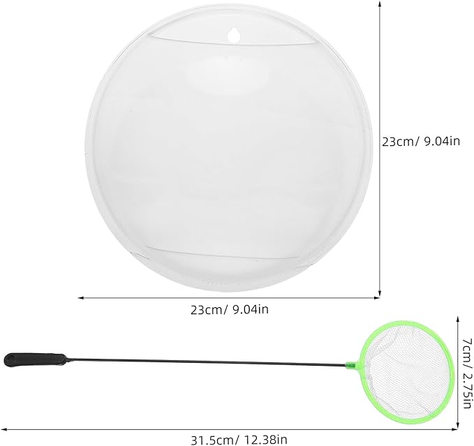 GANAZONO Wall Mounted Acrylic Fish Tank and Planter Bowl 9-inch Hanging Aquarium for Betta Fish with Hydroponic Plant Holder, Modern Wall Decor for Home and Office