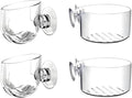 4Pcs Aquarium Plant Pot, Glass Fish Tank Planter with Suction Cups, Plants Holder Decoration Cup