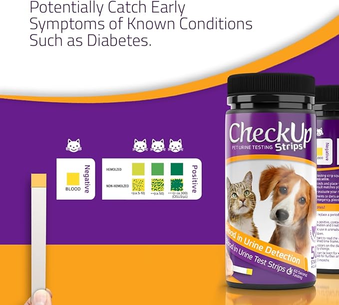 KIT4CAT CheckUp Testing Strips x 50 (Blood in The Urine Test Strips for Cats & Dogs)