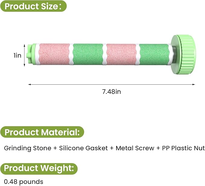 Bird Perch Stand Sandblasted Rough-Surface Cage Accessories,Parrot Beak & Claw Grinding Stone Sticks,Safe Non-Toxic Claw Trimmer Chew Toy for Parakeets,Cockatiels,Finches,Lovebirds