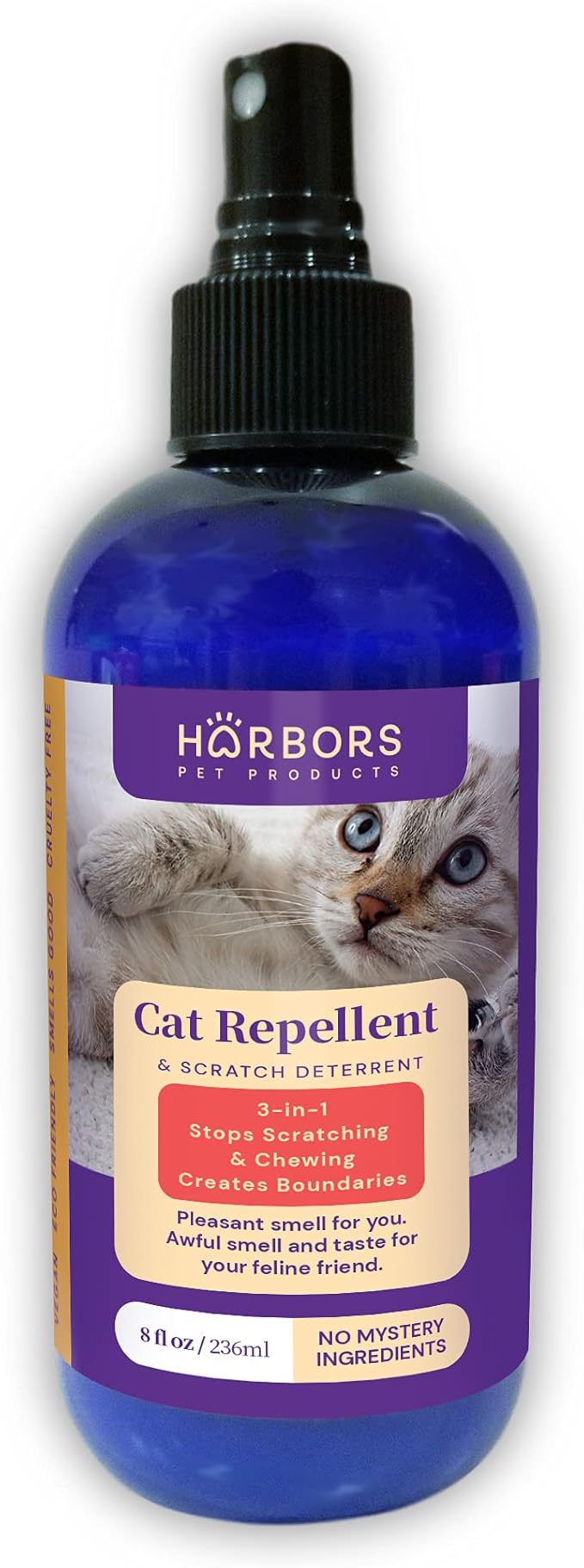 Harbor's Pet Products Harbors Cat Scratch and Chewing Deterrent Spray - 8 oz / 236 ml | Formulated with Essential Oils | 100% Satisfied or Return