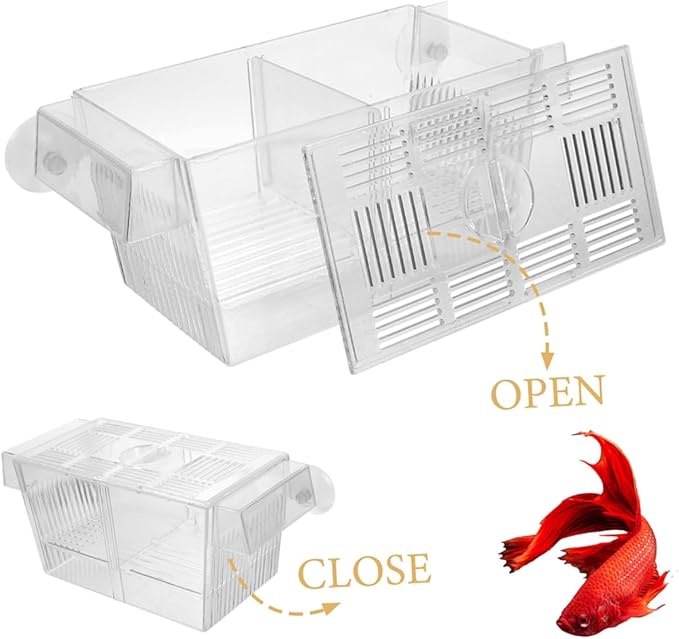 Happyyami 2pcs Fish Tank Breeding Box Aquarium Incubator for Juvenile Fish Viewing Cup Attached Isolation for Pregnant