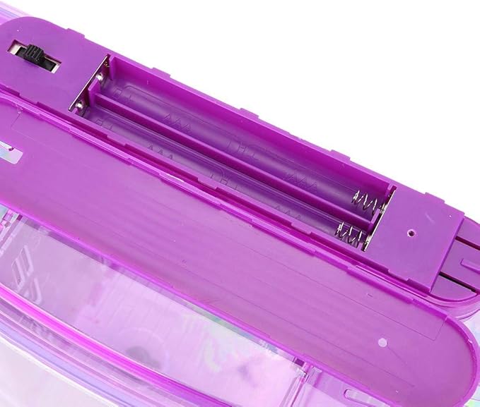 Acrylic Aquarium Isolation Box,Mini Fish Tank Breeding Hatchery Small Fishes Incubator with Three Divisions and LED Light(Purple)