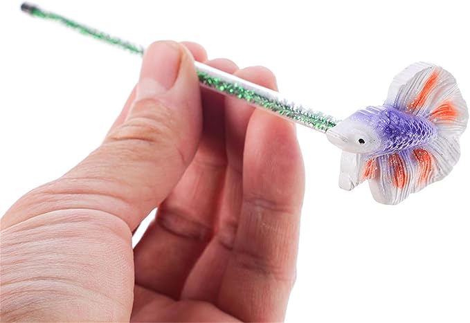 Fish Training Wand for Betta Starter Betta Kits Tail Training Aquariums Wand Betta Fish Wand Fishtank Decoration Fish Training Toy Resin Fish Toy Fish Training