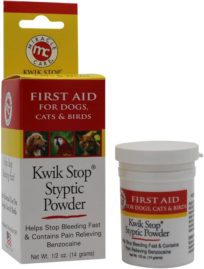 Miracle Care Pet First Aid Bundle: Kwik Stop Styptic Powder 0.5oz + Liquid Bandage Spray 4oz + Sterile Eye Wash 4oz