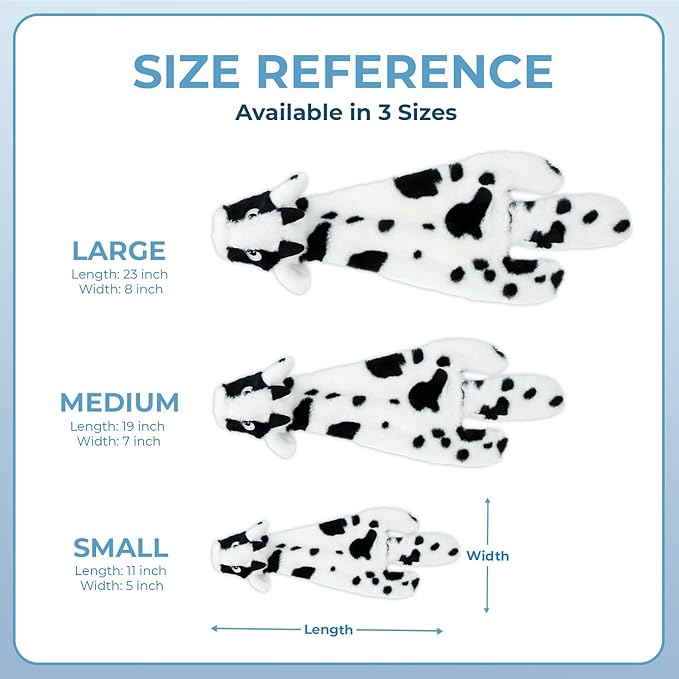 Best Pet Supplies Squeaky Dog Toys with Soft Durable Fabric for Small, Medium and Large Pets Interactive Toy for Indoor Play, Supports Active Biting and Play - Cow, Small
