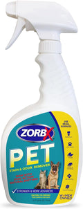 ZORBX Pet Stain and Odor Remover Spray 24 FL Oz - Dual Action Stain Remover & Pet Odor Neutralizer - Pet Stain Remover for Carpet, Dog & Cat Urine - Odor Absorber for Strong Odor