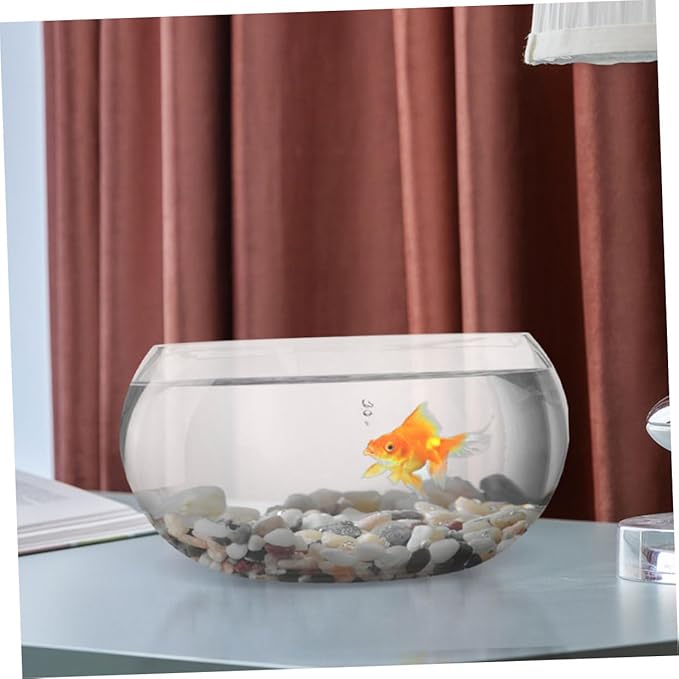 Glass Fish Bowl Terrarium for Home Bubble Vase for Plants Goldfish High Transparency Desktop Aquarium for Fish Plant Lovers
