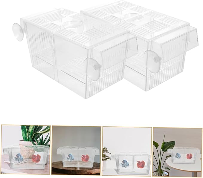 BESPORTBLE 2pcs Aquarium Fish Breeding Box with Divider for Hatching Isolation for and Fish Easy to Install and Durable