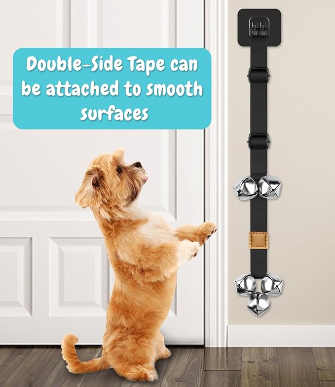 COOYOO 2 Pack Dog Doorbells, Adjustable Potty Training Dog Bells, Upgraded for Training Your Puppy The Easy Way, Premium Quality Housetraining Hanging Bell-5 Extra Large Loud 1.5 DoorBells