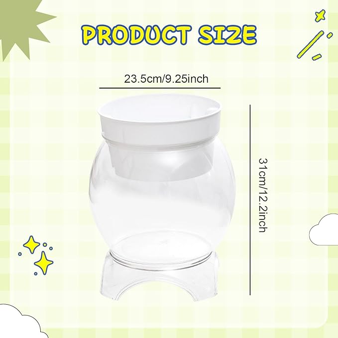 Desktop Fish Bowl Aquarium Hydroponic Planter Creative for Home Landscaping for Living Room with Stand Transparent 2 in 1, 23.5cmx31cm