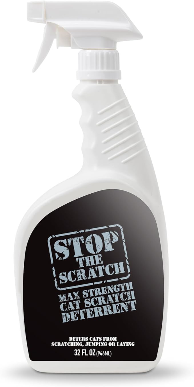 Emmy's Best EBPP Stop The Scratch Cat Spray Deterrent for Kittens and Cats 32oz - Non-Toxic, Safe for Plants, Furniture, Floors and More Cat Deterrent Spray with Rosemary Oil