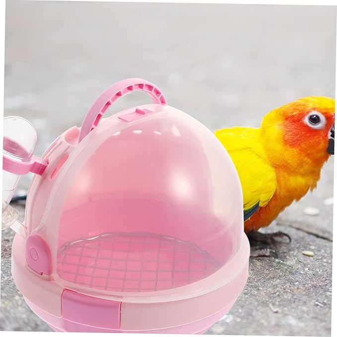 POPETPOP 2PCS Portable Parrot Travel Cage Lightweight Handheld Bird Carrier for Small Birds Insulated PET Case Removable Base