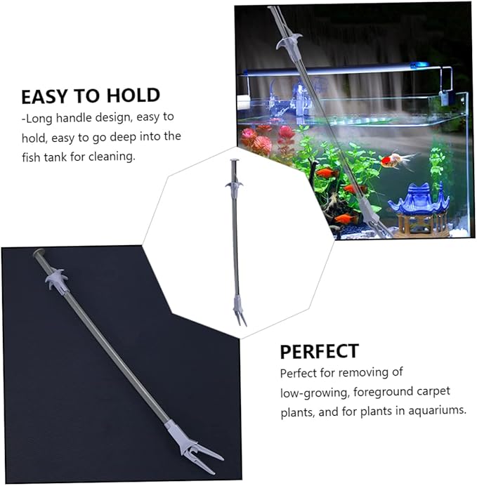 2pcs Aquatic Plant Tweezers Fish Tank Cleaning Tongs for Easy Maintenance Water Plants Tool Non-damaging Design for Aquariums