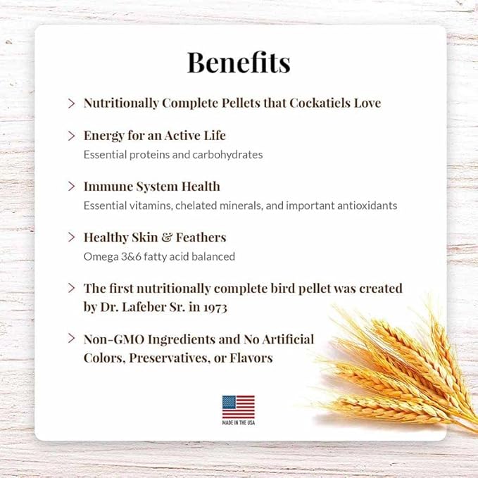 LAFEBER'S Cockatiel Pellets (1.25 lb (Pack of 2), Premium Daily Pellets)