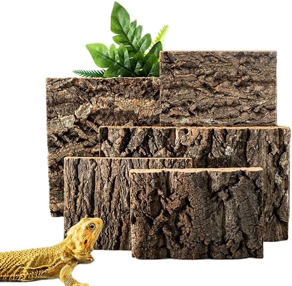 Natural Reptile Cork Tile Background – Tree Bark Terrarium Decoration and Climbing Wall Mat for Lizards, Snakes, Frogs, Turtles – Enhances Habitat, Climbing, and Display (49 * 23.7cm)