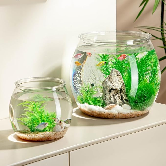 3pcs Plastic DIY Fish Bowls - 640oz/135oz Round Clear Fish Tanks 5 Gallon Aquarium, Hydroponic Planter, and Multi-Use Container for Flower Vase, Carnival Prizes, Party Centerpieces, and Home Decor